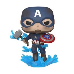 Figurine Pop! Marvel Avengers Endgame Captain America avec Broken Shield et Mjolnir (Rare) Funko Pop Suisse
